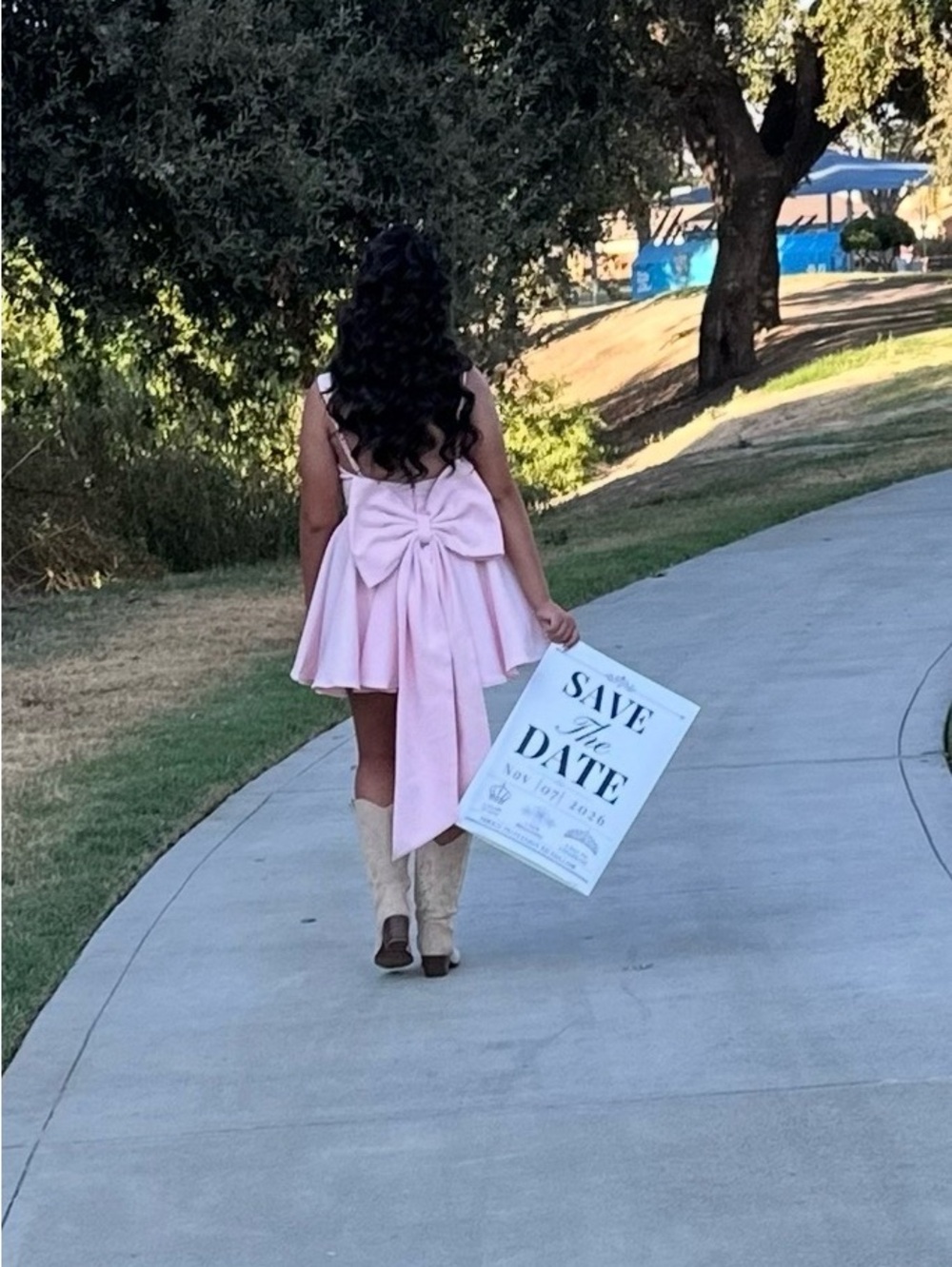 Elegant Pink Bow-Back Formal Mini Dress